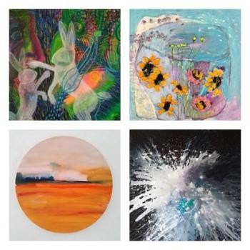 Collage mit Gemälden der Künstlervereinigung