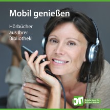 Frau mit Kopfhörer und Smartphone Frau mit Kopfhörer und Smartphone